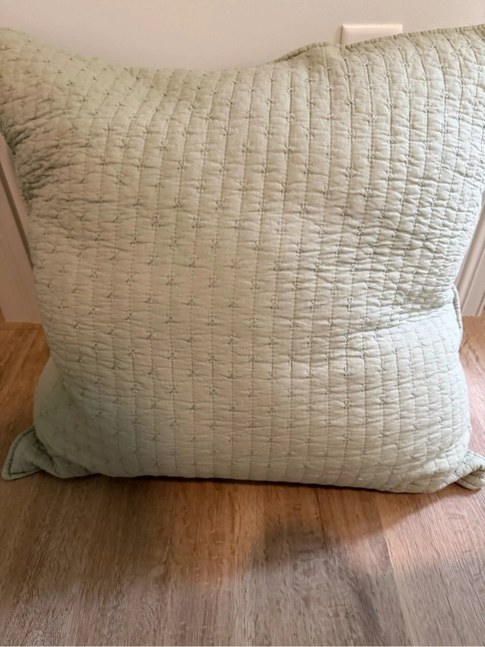 Levtex Quilted Euro Pillow Sham in Light Sage